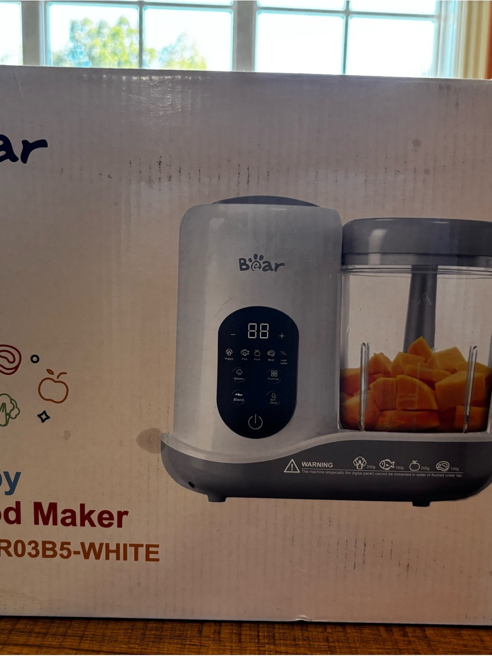 White Baby Food Maker with Digital Controls